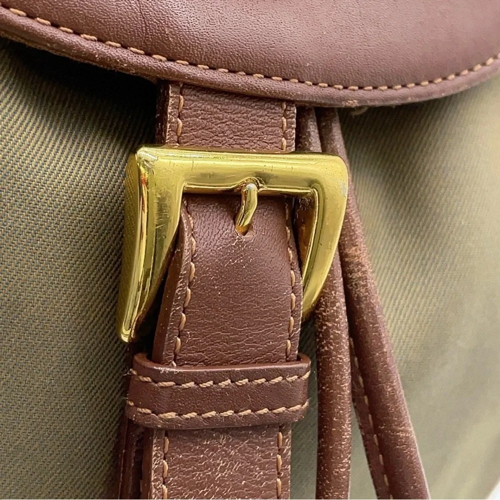 Authentic Burberry Nova Check Leather Nylon Brown Khaki Backpack